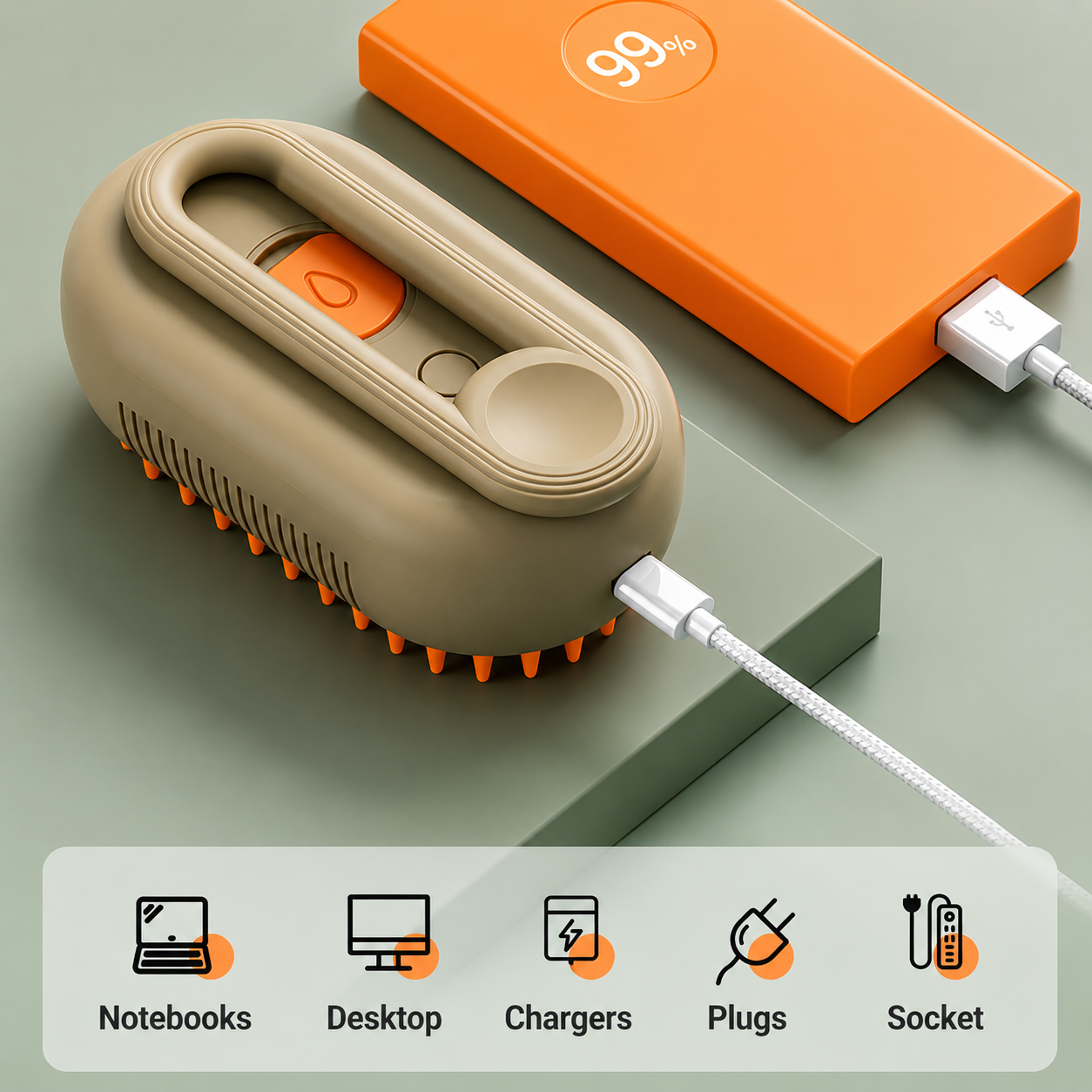 USB rechargeable electric pet grooming brush