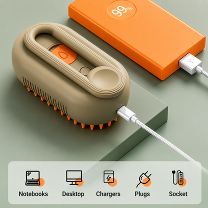 USB rechargeable electric pet grooming brush